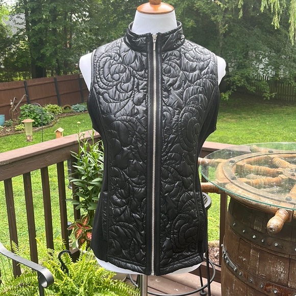 CHICO'S Collections Black Zip Front Vest Size 1 - Picture 1 of 8